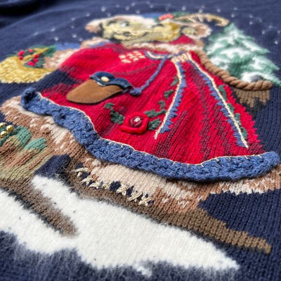 Susan Bristol 1994 Winter Holiday Teddy Bear Sweater Sz L - Picture 4 of 5